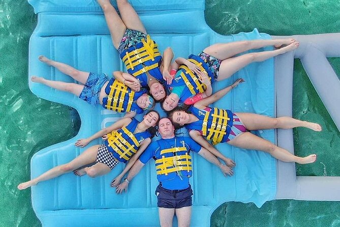 group of people celebrating their birthday party at aquafun dubai waterpark